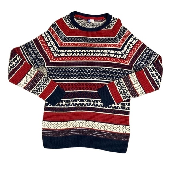 COZY winter sweater with multiple patterns medium - Picture 1 of 4